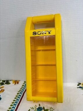 Sony Yellow Portable Cassette Tape Holder Accessory Organizer